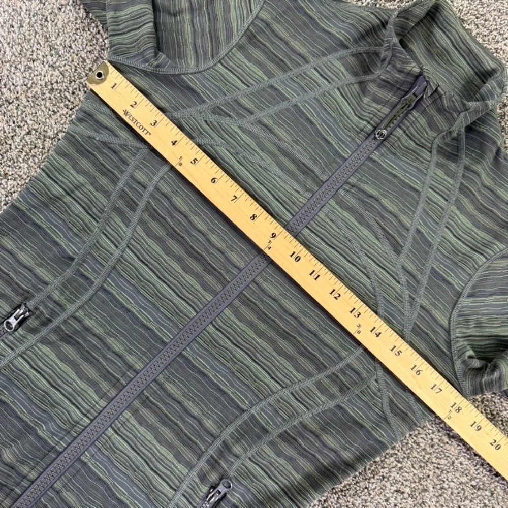 Lululemon Define Jacket Women 8 Green Grey Space Dye Striped Full Zip Yoga Layer - Picture 9 of 12